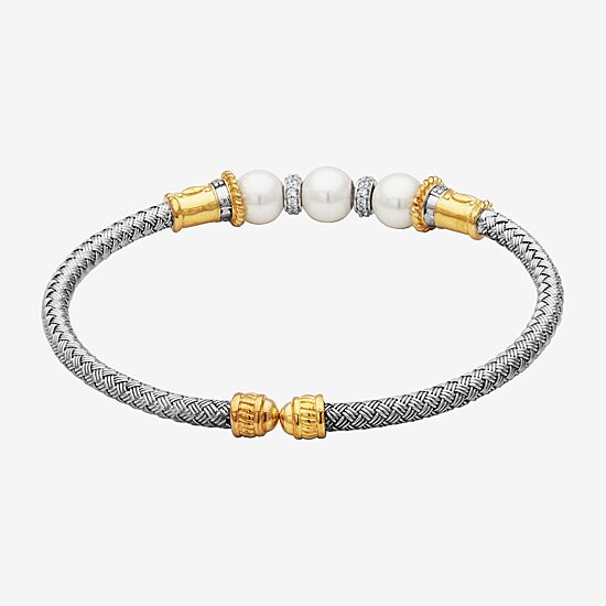 Paris 1901 By Charles Garnier Womens Cubic Zirconia 18K Gold Over Silver Cuff Bracelet