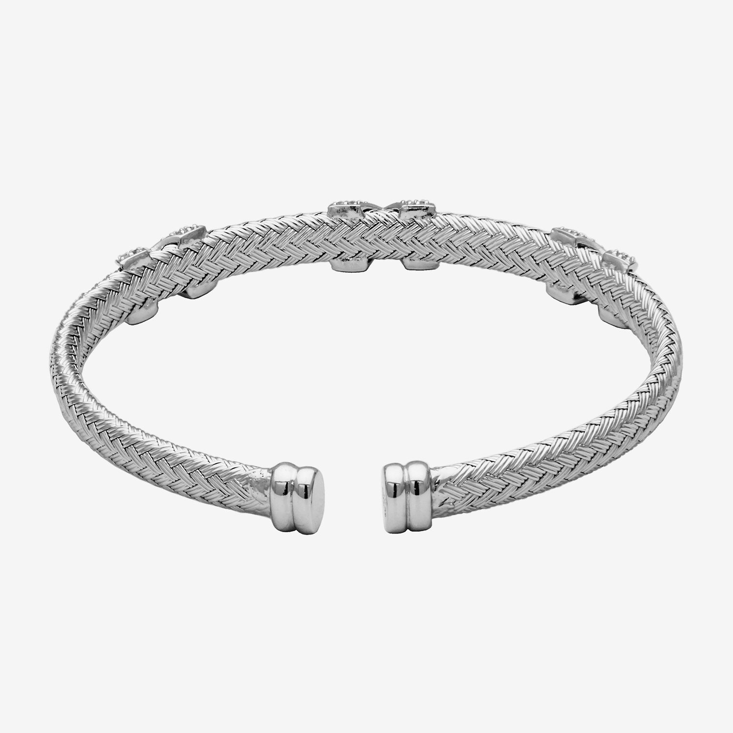 Paris 1901 By Charles Garnier Womens Cubic Zirconia Sterling Silver Cuff Bracelet