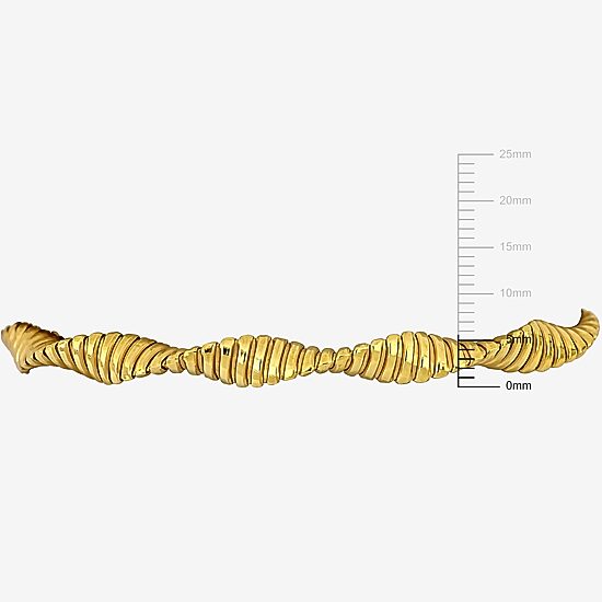Womens Braid 18K Gold Over Silver Bangle Bracelet