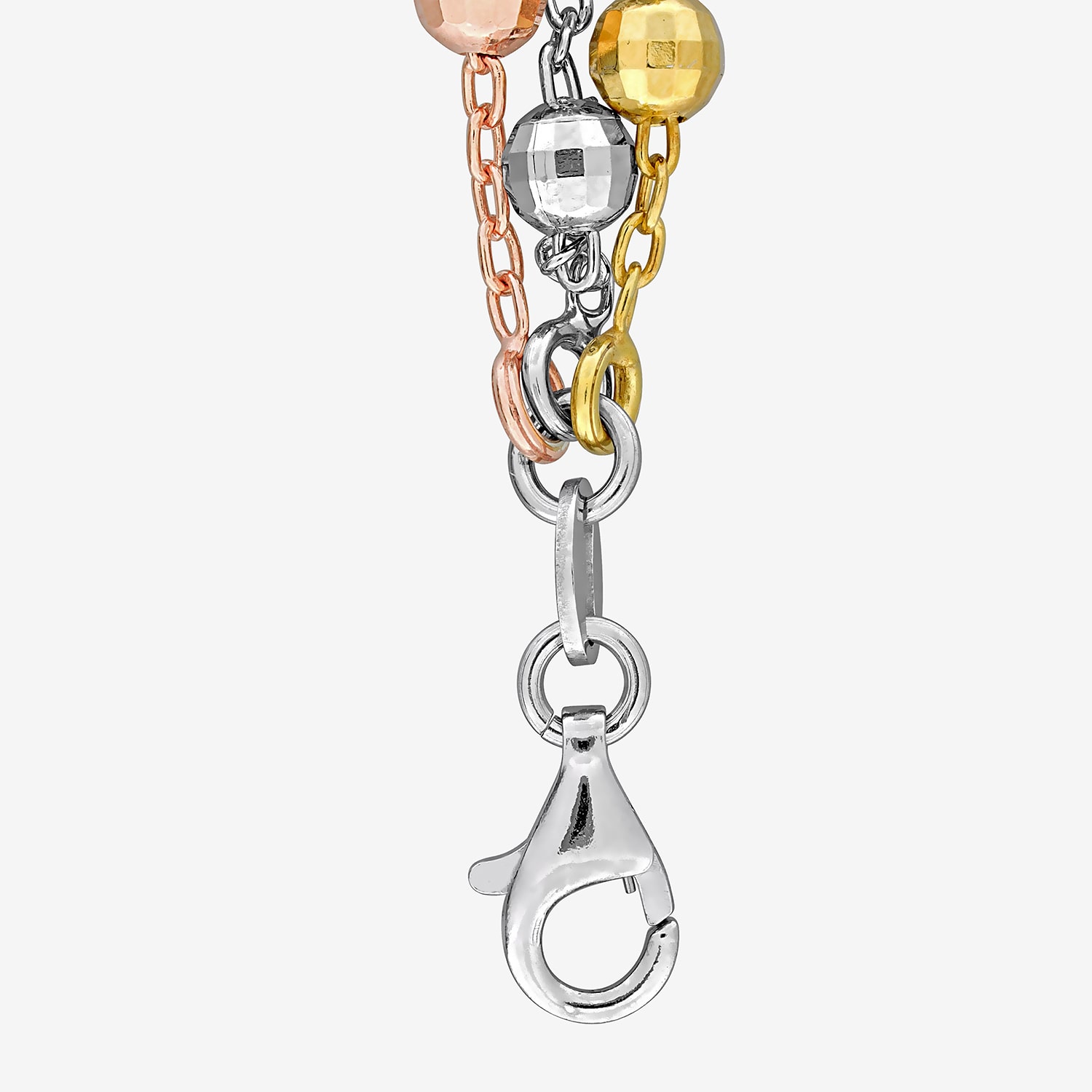Womens 18K Gold Over Silver 7.5 Inch Semisolid Link Chain Bracelet