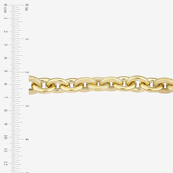 Womens 18K Gold Over Silver Semisolid 8 Inch Link Bracelet