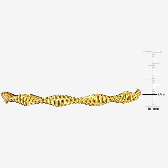 Womens Braid 18K Gold Over Silver Bangle Bracelet
