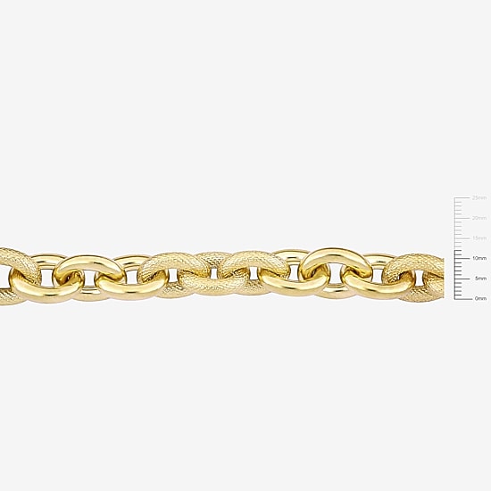 Womens 18K Gold Over Silver Semisolid 8 Inch Link Bracelet