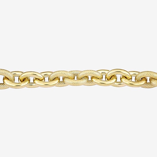 Womens 18K Gold Over Silver Semisolid 8 Inch Link Bracelet
