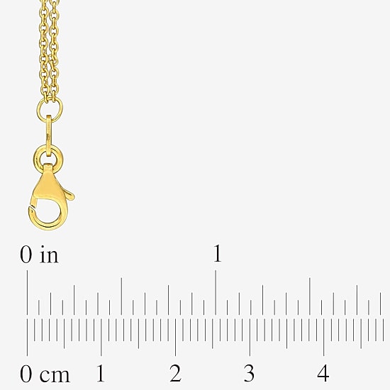 Womens 18K Gold Over Silver 7.5 Inch Hollow Curb Circle Chain Bracelet