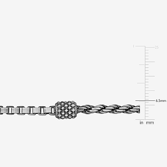 Womens Sterling Silver 9 Inch Hollow Box Chain Bracelet
