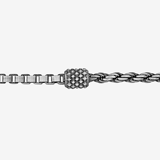 Womens Sterling Silver 9 Inch Hollow Box Chain Bracelet