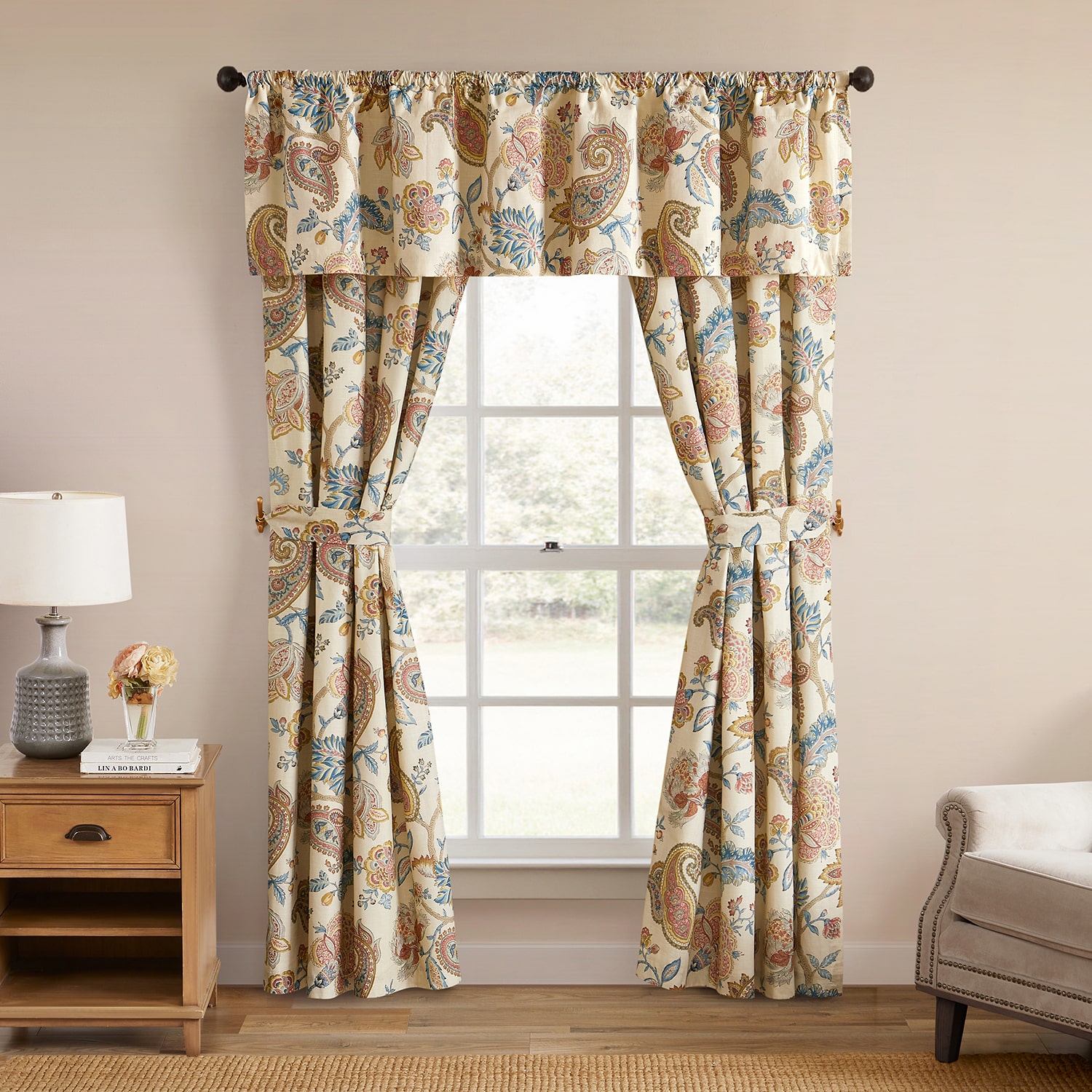 Rose Tree Fleur Rod Pocket Tailored Valance