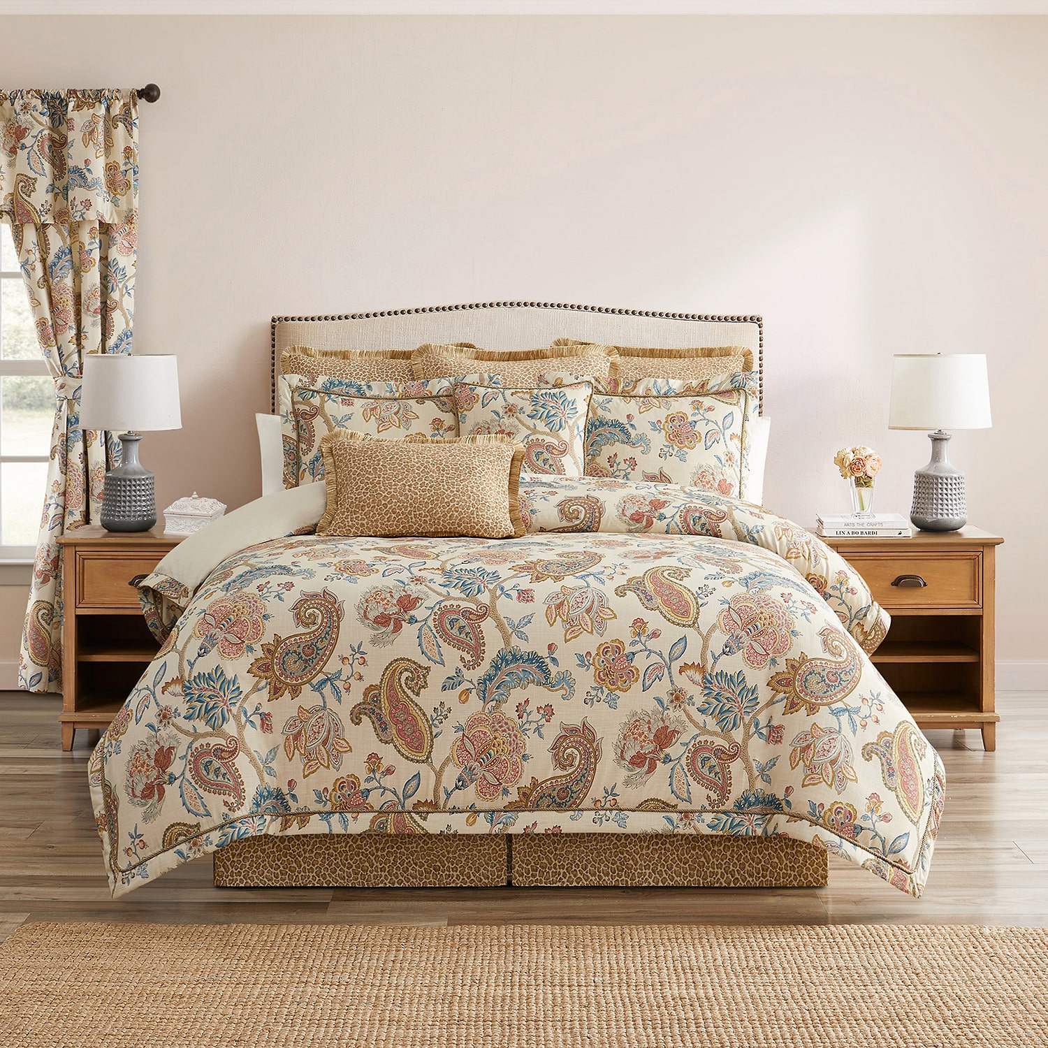 Rose Tree Fleur Rod Pocket Tailored Valance