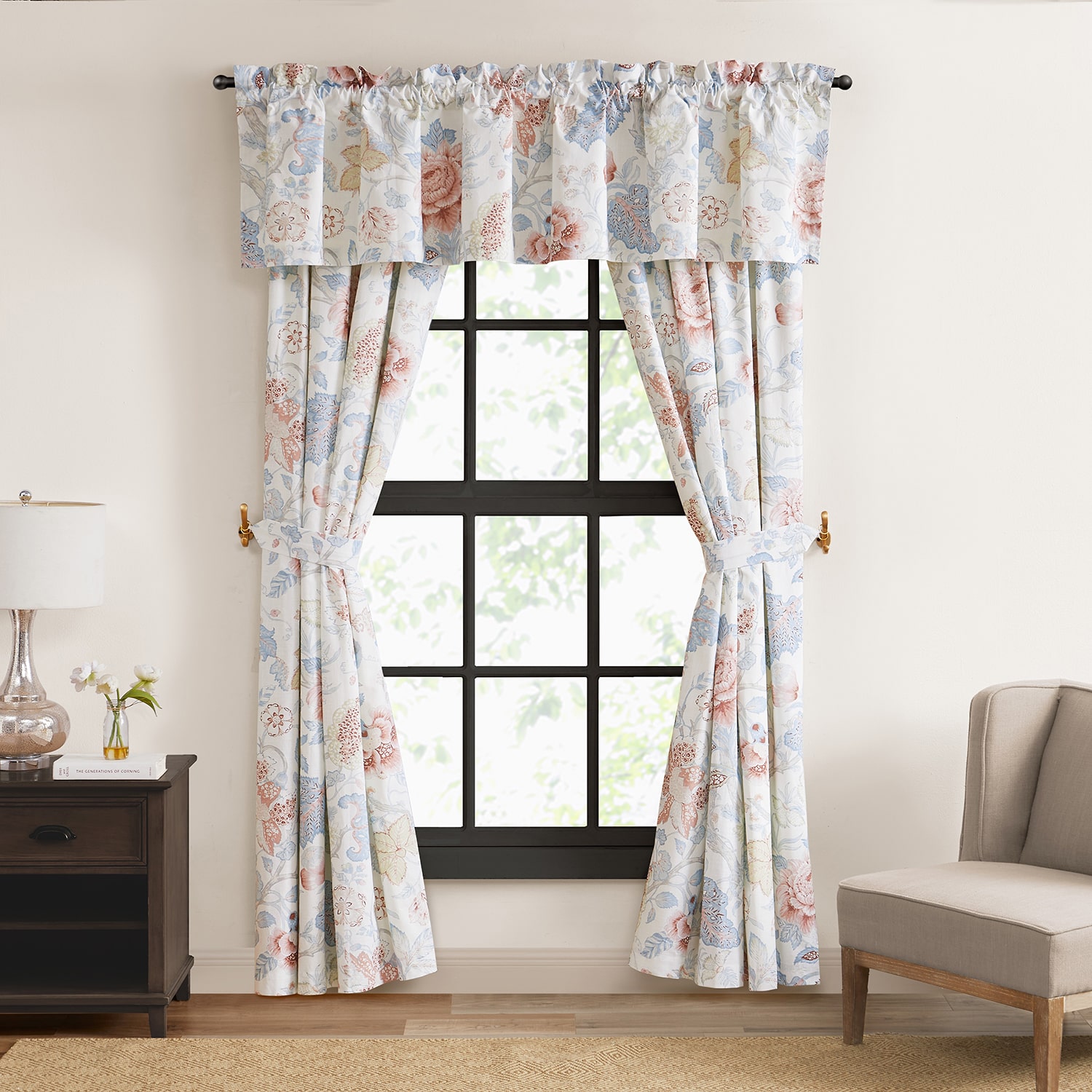Rose Tree Dominca Rod Pocket Tailored Valance, Color: Blue - JCPenney