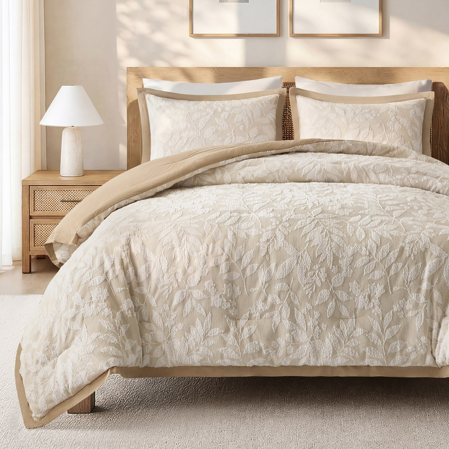 Harbor House Solace Leaf Cotton Blend Botanical Jacquard 3-pc. Comforter Set