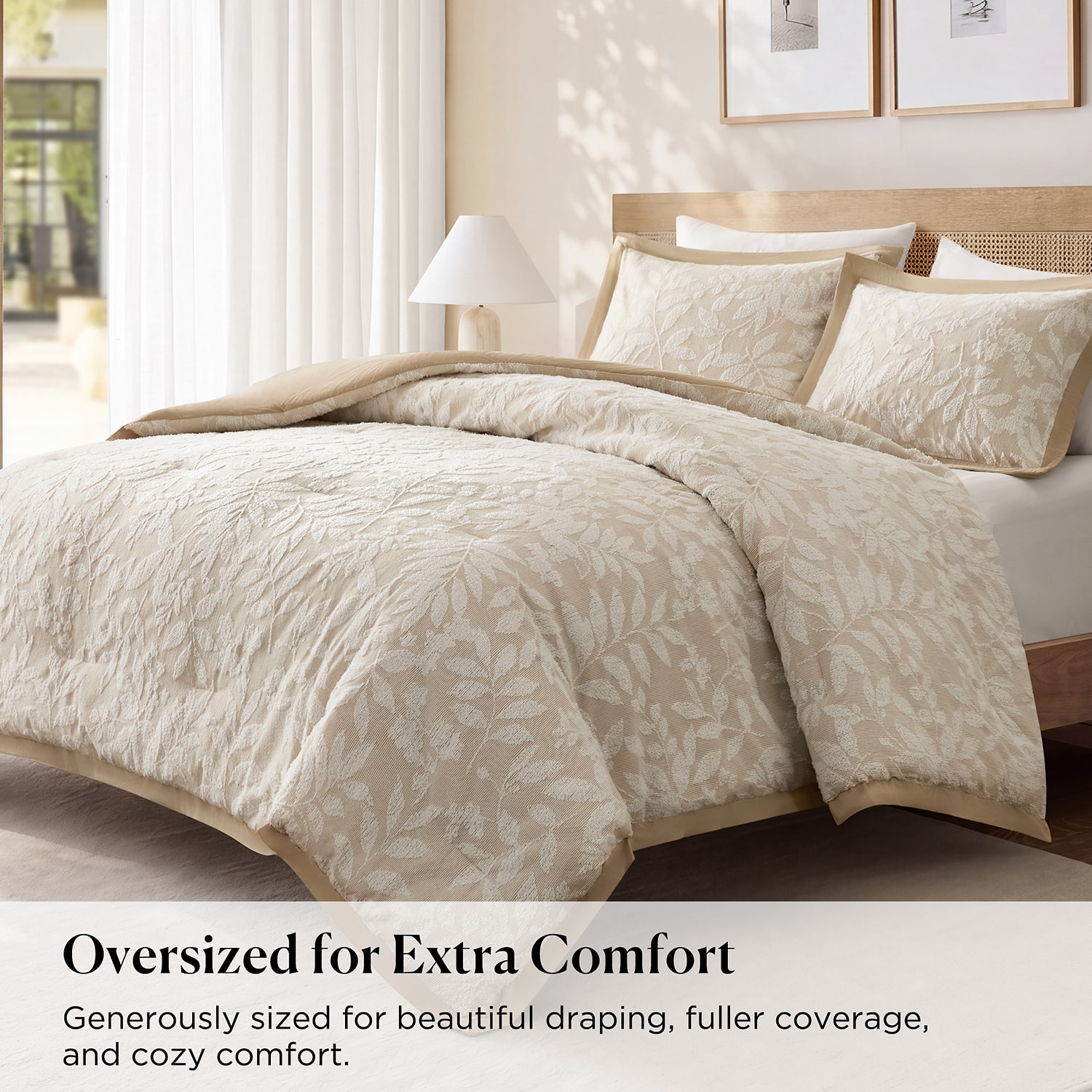 Harbor House Solace Leaf Cotton Blend Botanical Jacquard 3-pc. Comforter Set