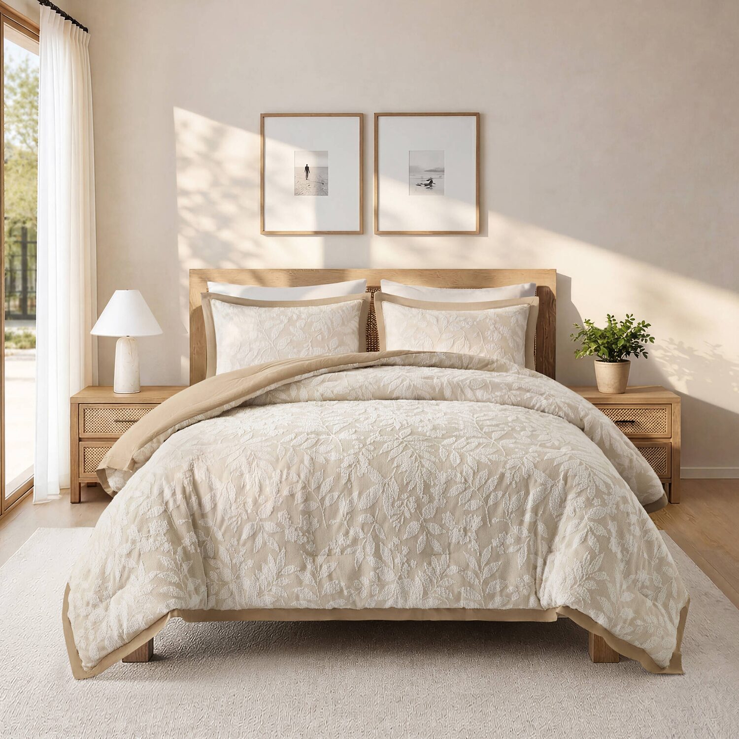 Harbor House Solace Leaf Cotton Blend Botanical Jacquard 3-pc. Comforter Set