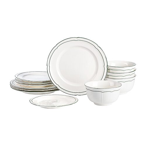 Emeril Lagasse Victory 12-pc. Porcelain Dinnerware Set, One Size, Green