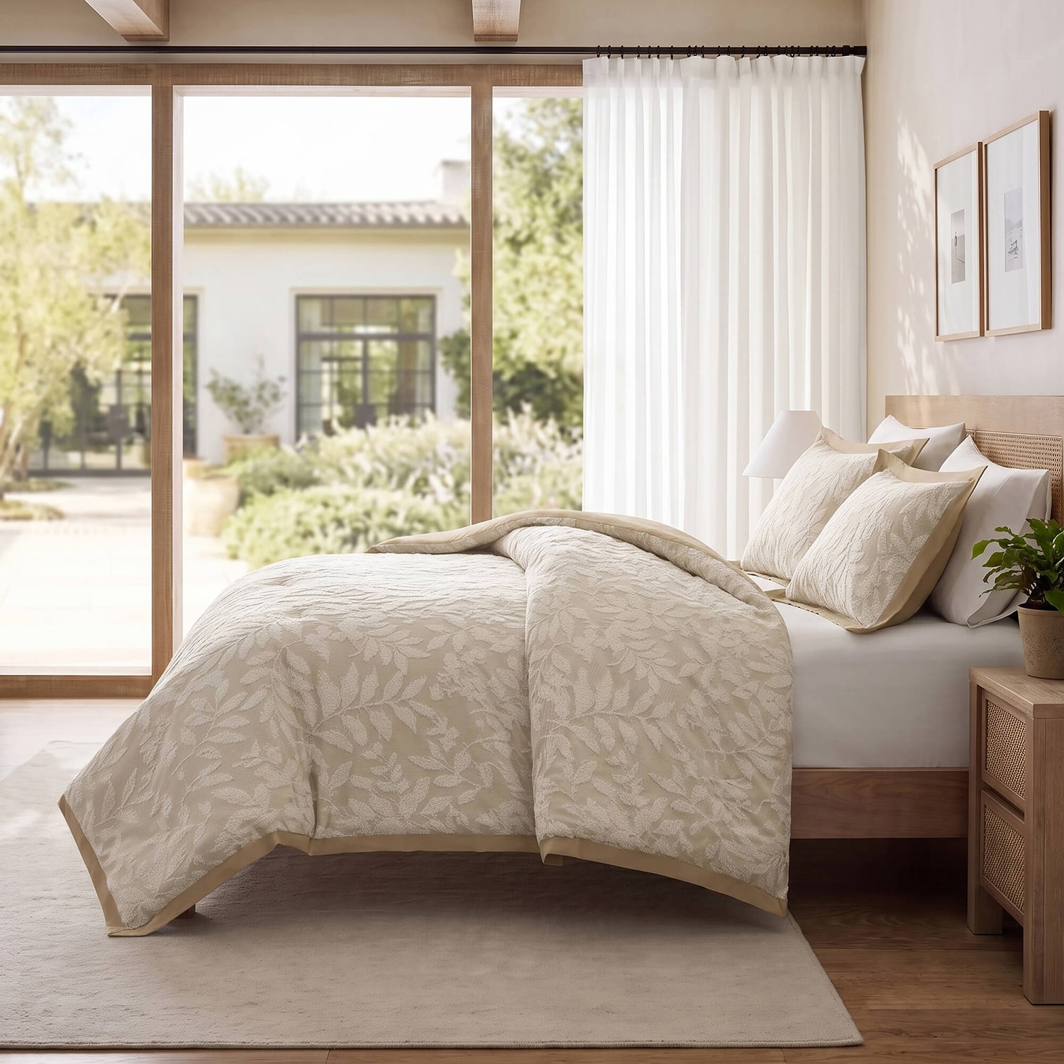 Harbor House Solace Leaf Cotton Blend Botanical Jacquard 3-pc. Comforter Set
