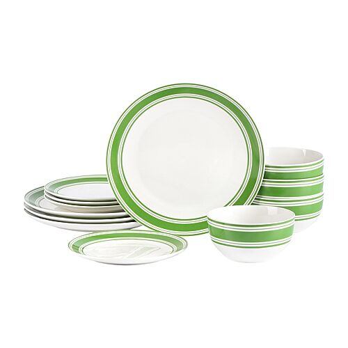 Emeril Lagasse Rival Porcelain 12-Piece Dinnerware Set, Service for 4 - Green