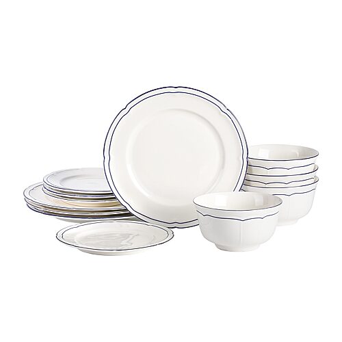 Emeril Lagasse Victory 12-pc. Porcelain Dinnerware Set, One Size, Blue