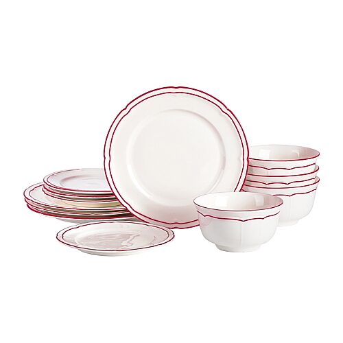 Emeril Lagasse Victory 12-pc. Porcelain Dinnerware Set, One Size, Red
