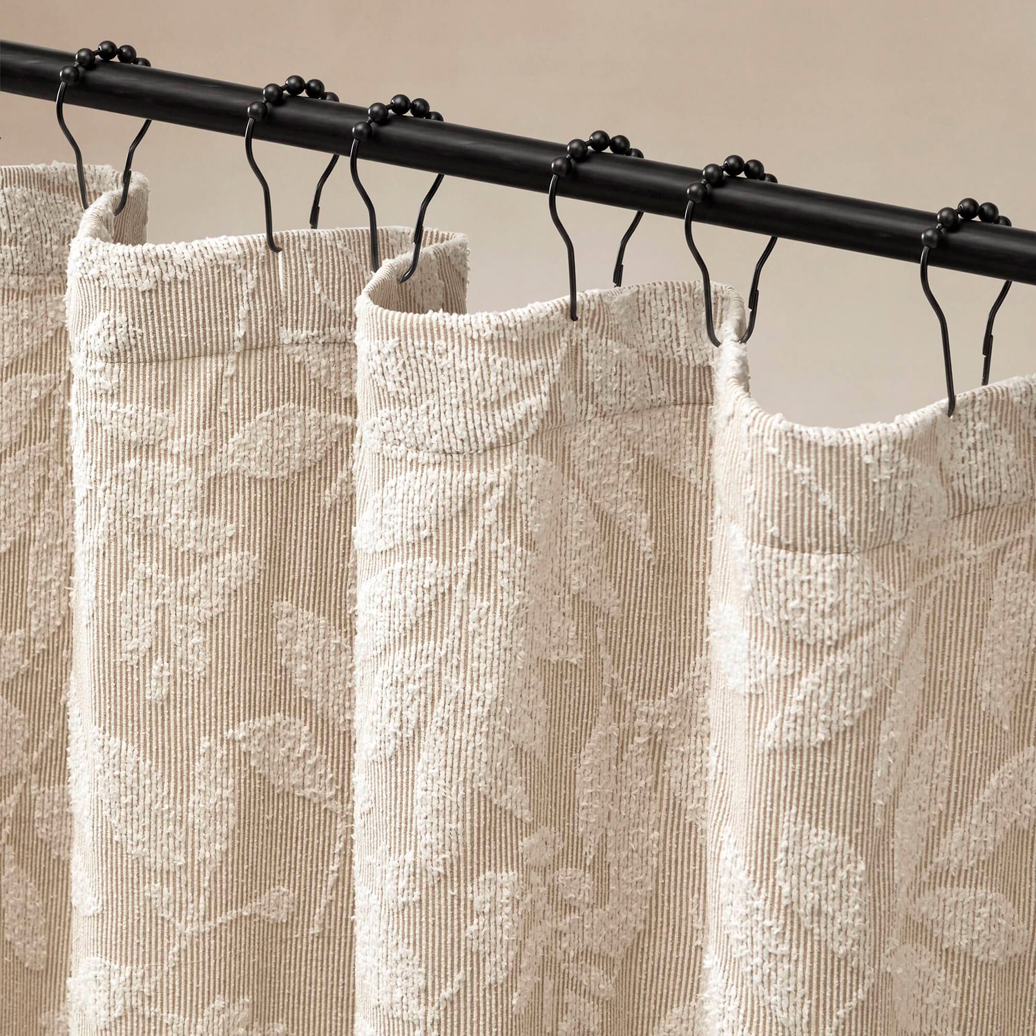 Harbor House Solace Leaf Cotton Blend Botanical Jacquard Shower Curtain