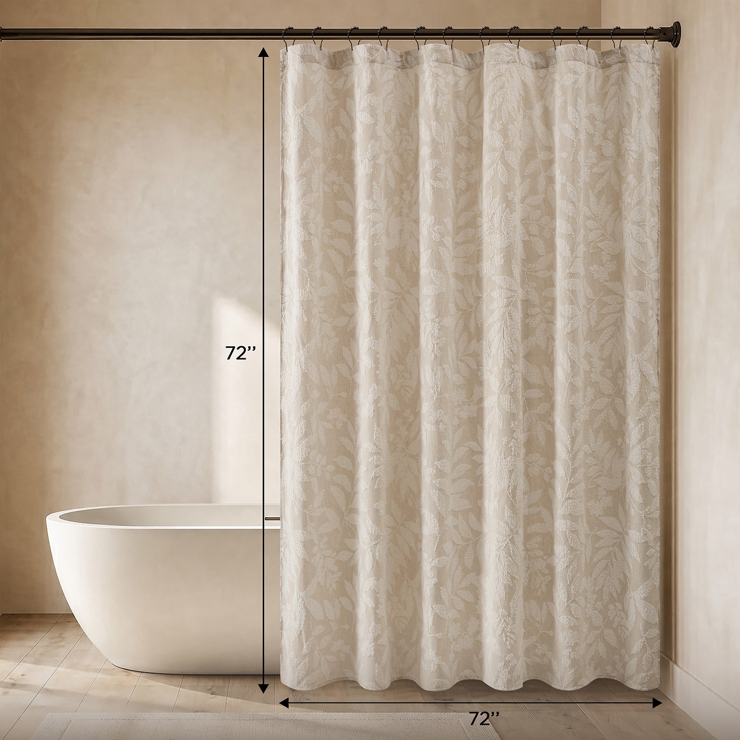 Harbor House Solace Leaf Cotton Blend Botanical Jacquard Shower Curtain