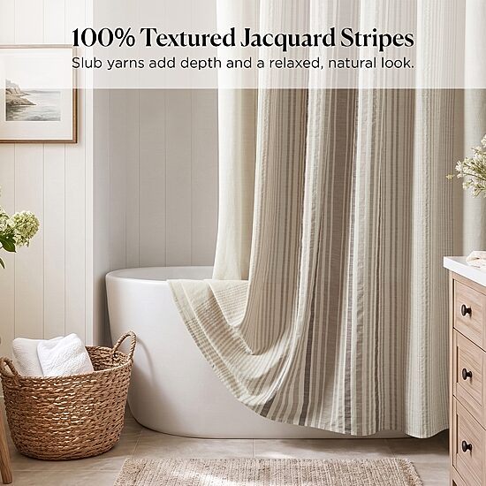 Harbor House Ellery Jacquard Stripe Shower Curtain