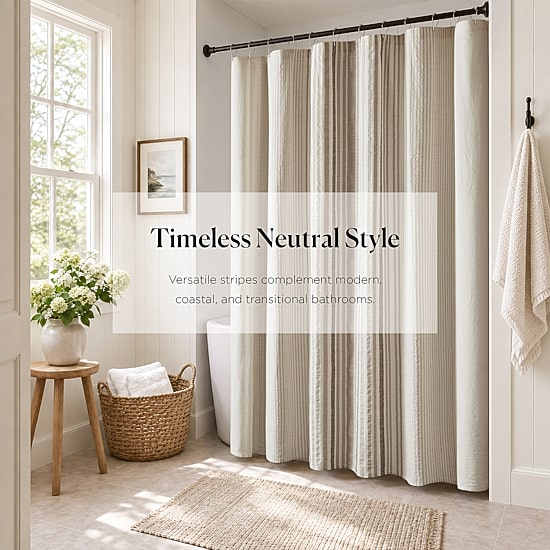 Harbor House Ellery Jacquard Stripe Shower Curtain