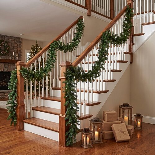 Vickerman 100' Canadian Pine Christmas Garland Unlit, One Size, Green