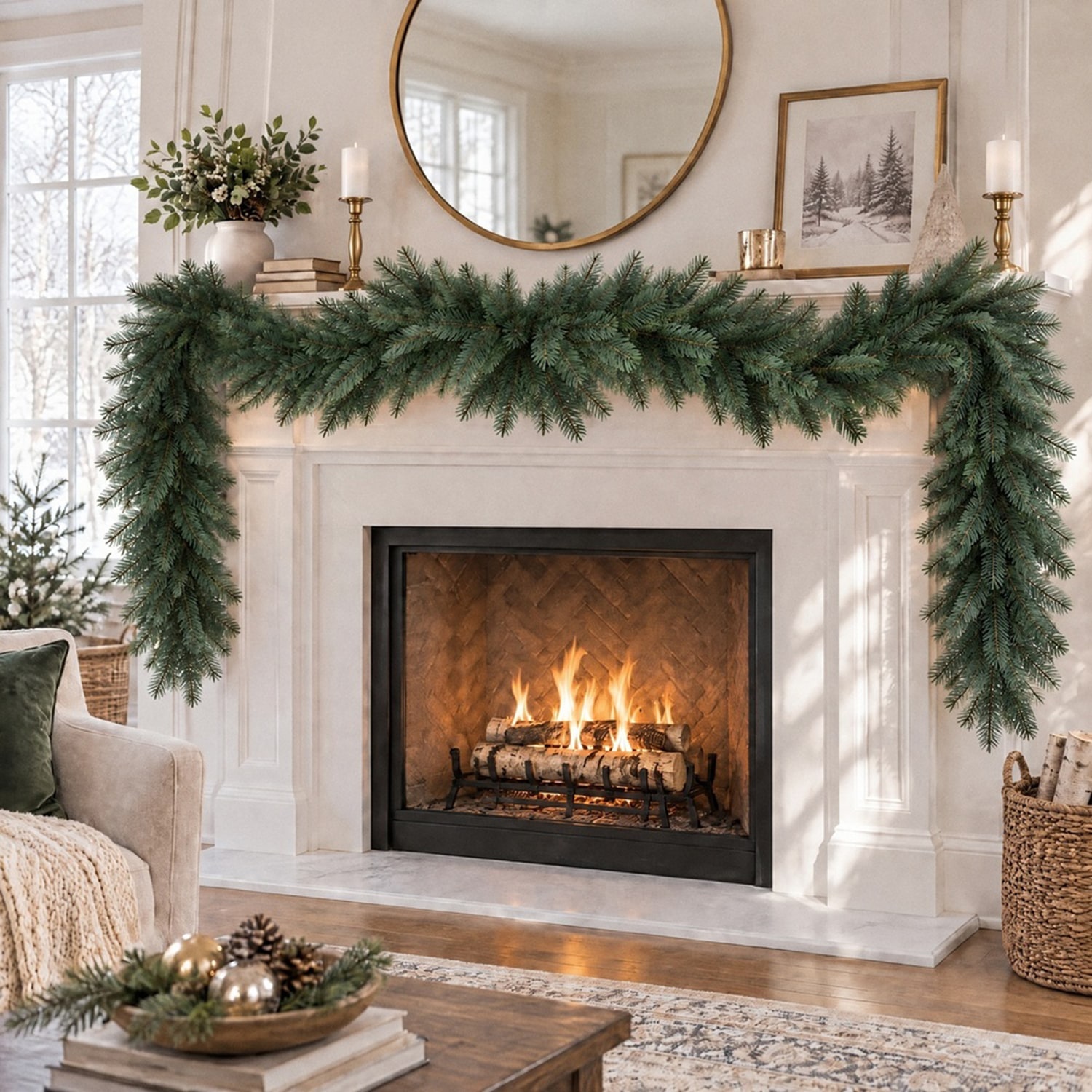 Vickerman 9' Oregon Fir Christmas Garland Unlit