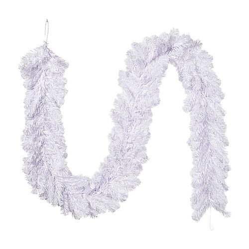 Vickerman 9' Crystal White Spruce Christmas Garland Unlit, One Size, White