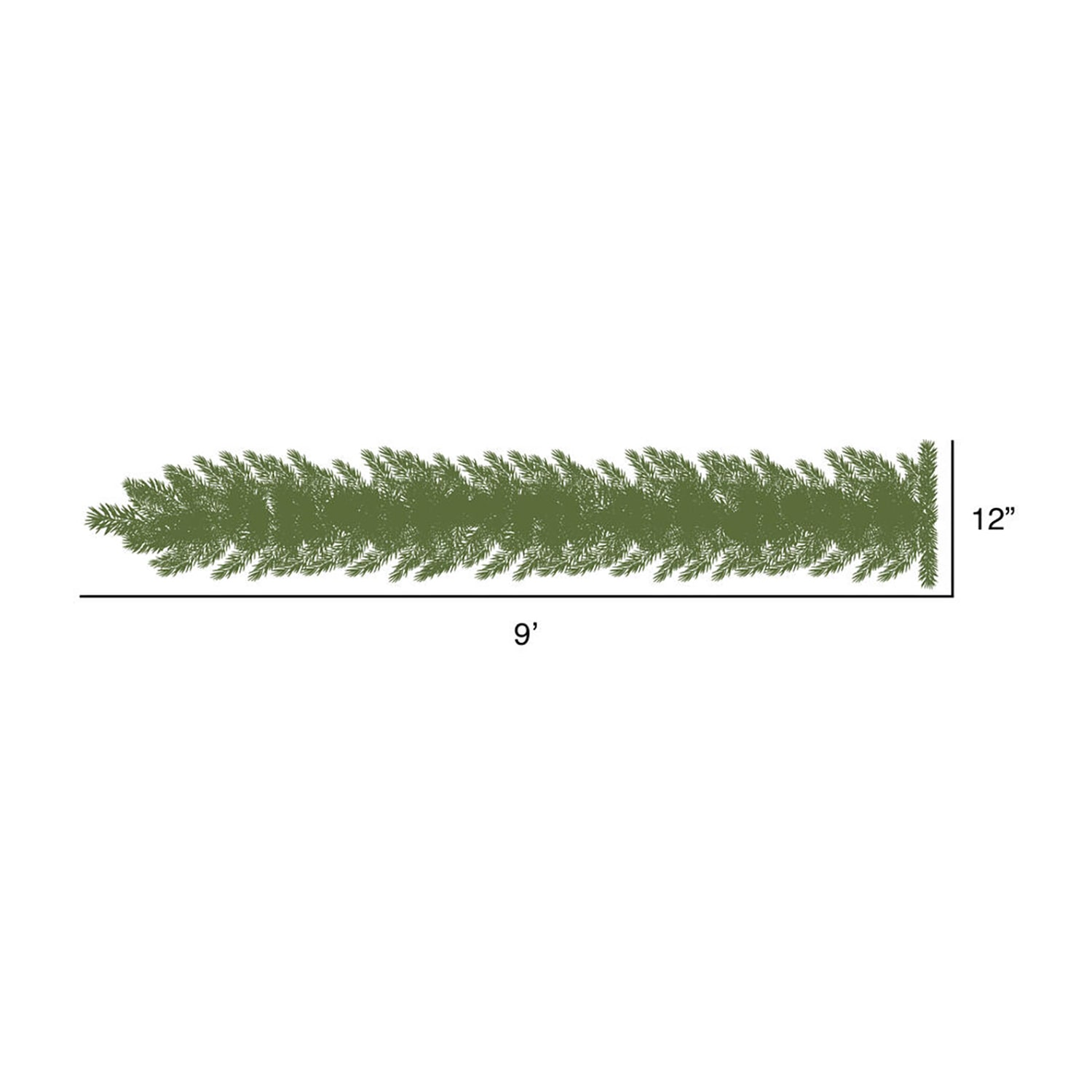 Vickerman 9' Crystal White Spruce Christmas Garland Unlit