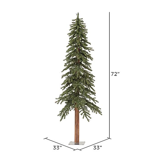 6' Natural Alpine Artificial Christmas Tree with Multi-Colored Lights