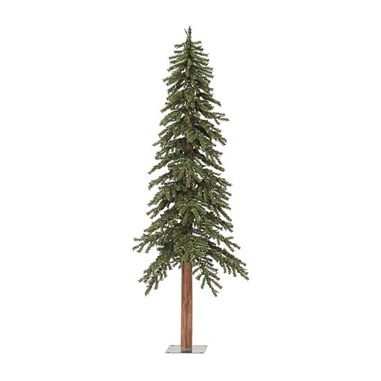 6' Natural Alpine Artificial Christmas Tree with Multi-Colored Lights
