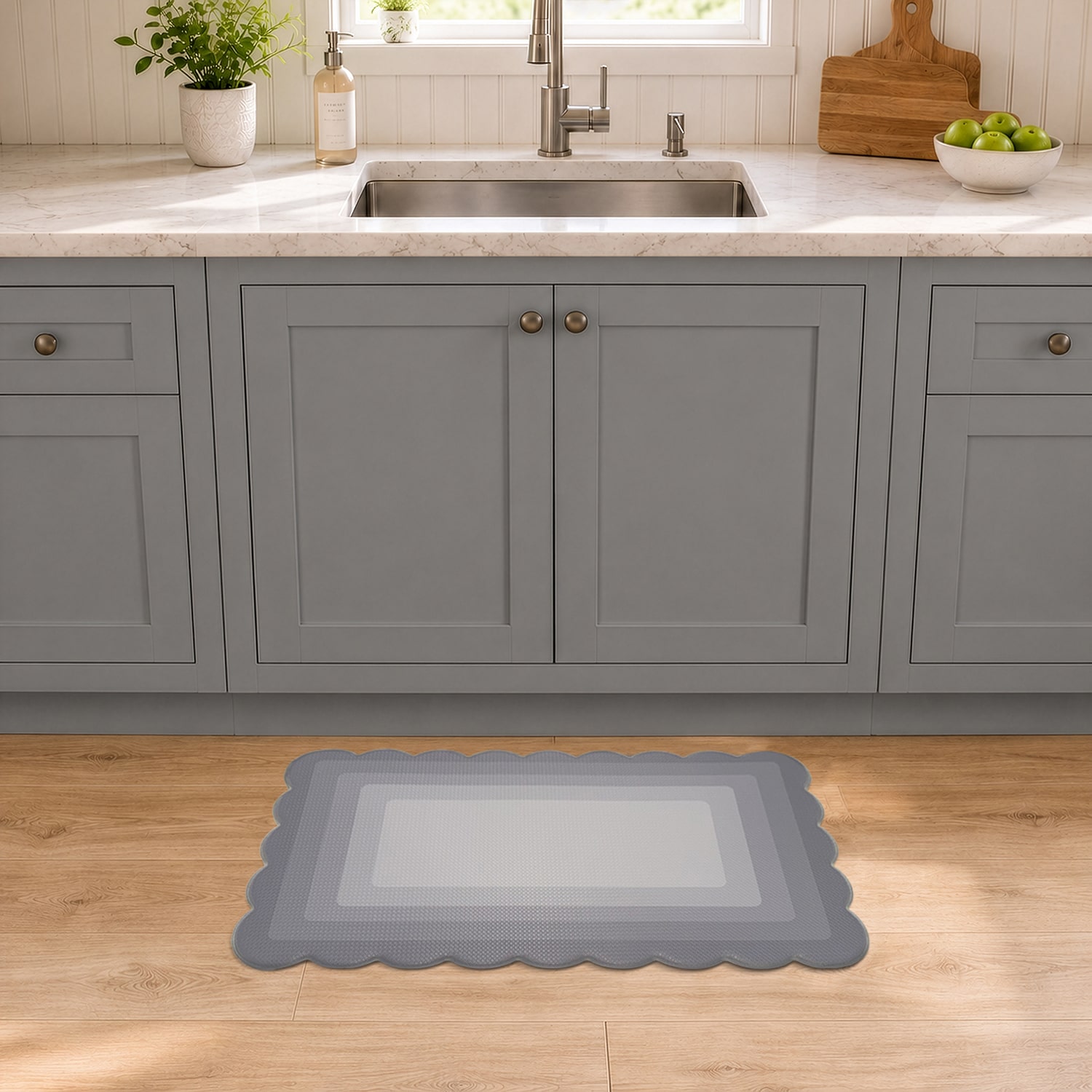 Achim Scalloped Grayson Anti-Fatigue 18"x30" Kitchen Mat