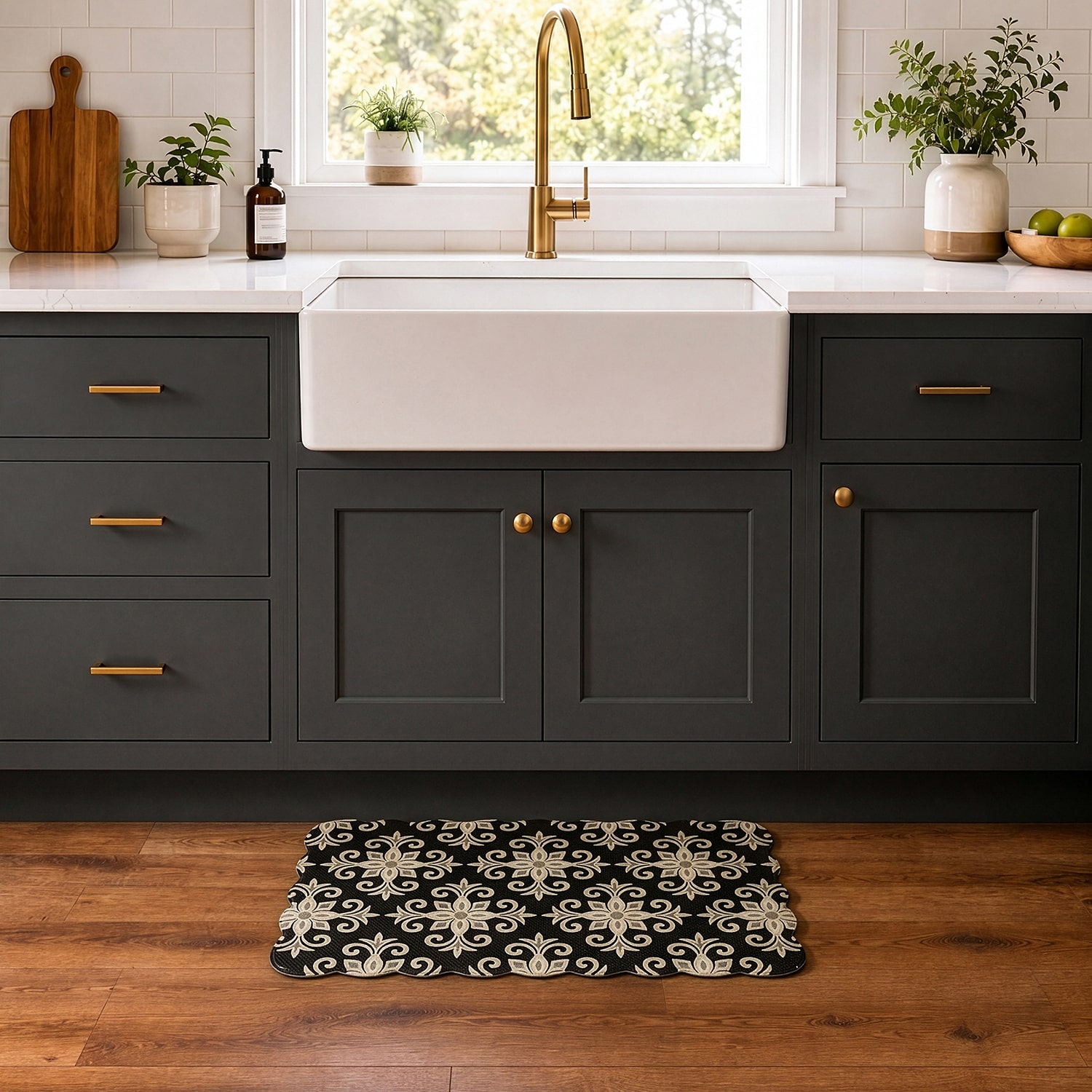 Achim Scalloped Payton Anti-Fatigue 18"x30" Kitchen Mat