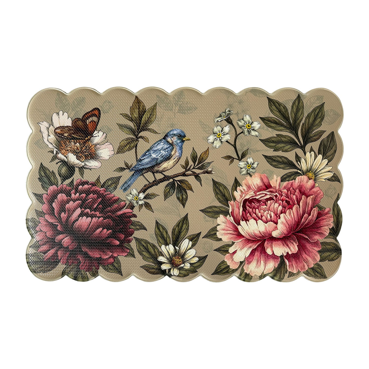 Achim Scalloped Botanical Anti-Fatigue 18"x30" Kitchen Mat