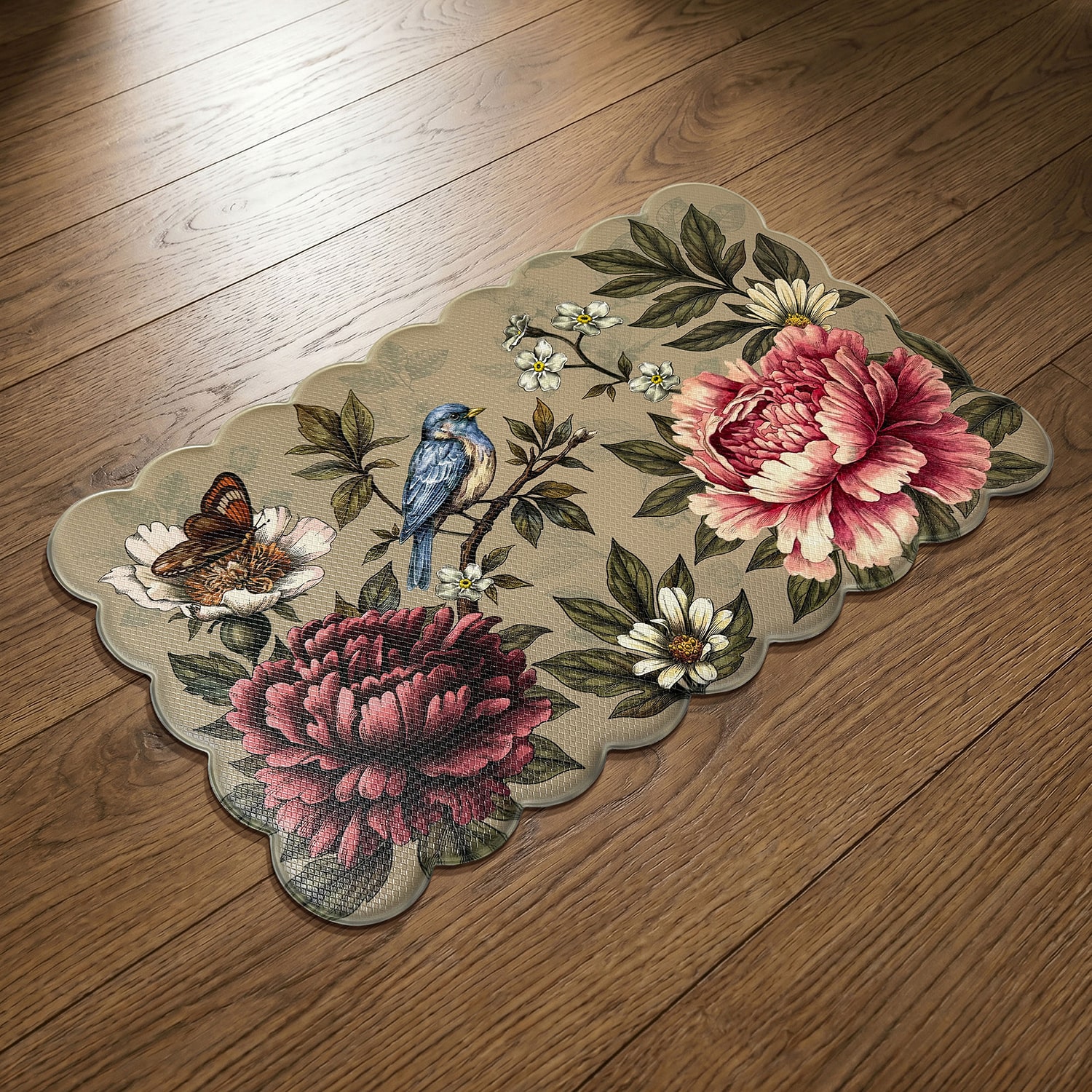 Achim Scalloped Botanical Anti-Fatigue 18"x30" Kitchen Mat