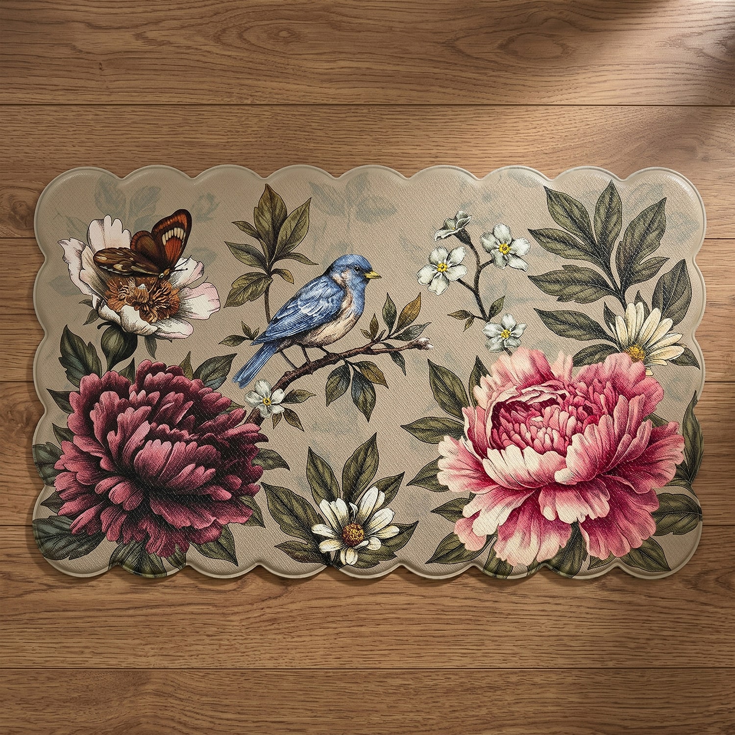 Achim Scalloped Botanical Anti-Fatigue 18"x30" Kitchen Mat