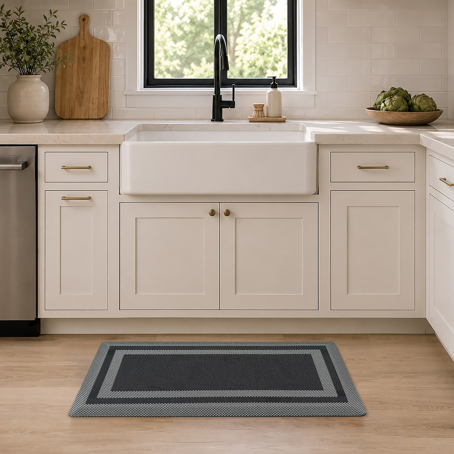 Achim Allure Bordered Anti-Fatigue 20"x39" Kitchen Mat