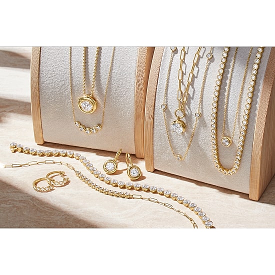 Diamond Addiction (G-H, Si2-I1) Womens 4 CT. T.W. Lab Grown White Diamond 14K Gold Over Silver 17 Inch Tennis Necklace
