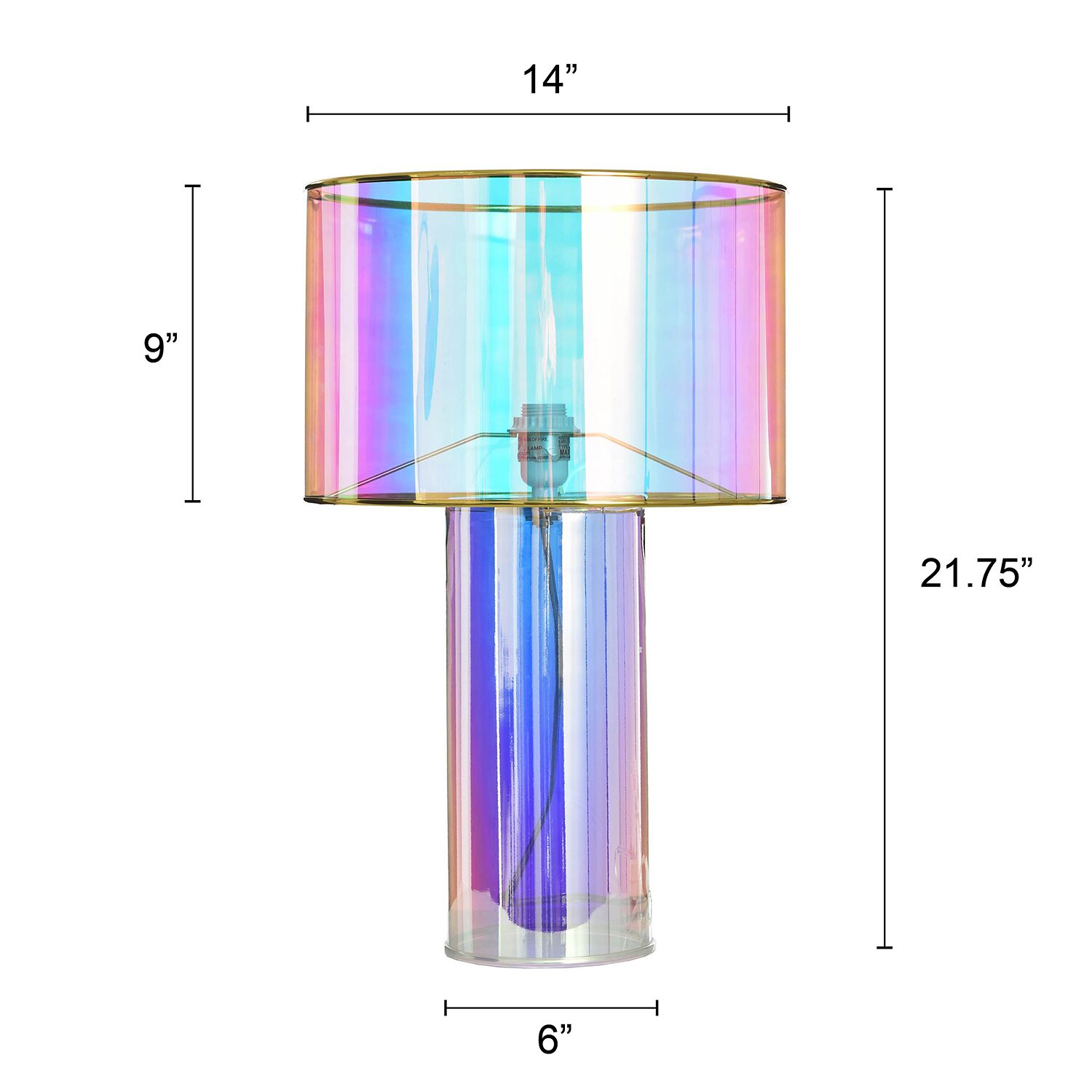 Stylecraft Pink Iridescent Glass Table Lamp