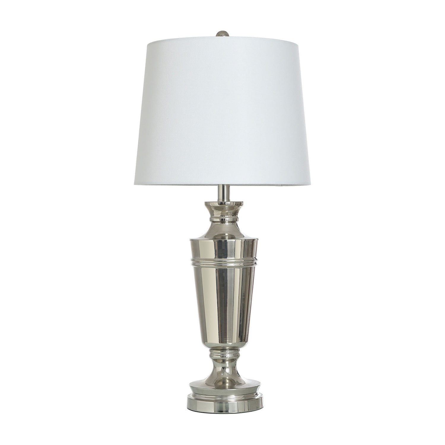 Stylecraft Polished Nickel Urn Steel Table Lamp, Color: White - JCPenney
