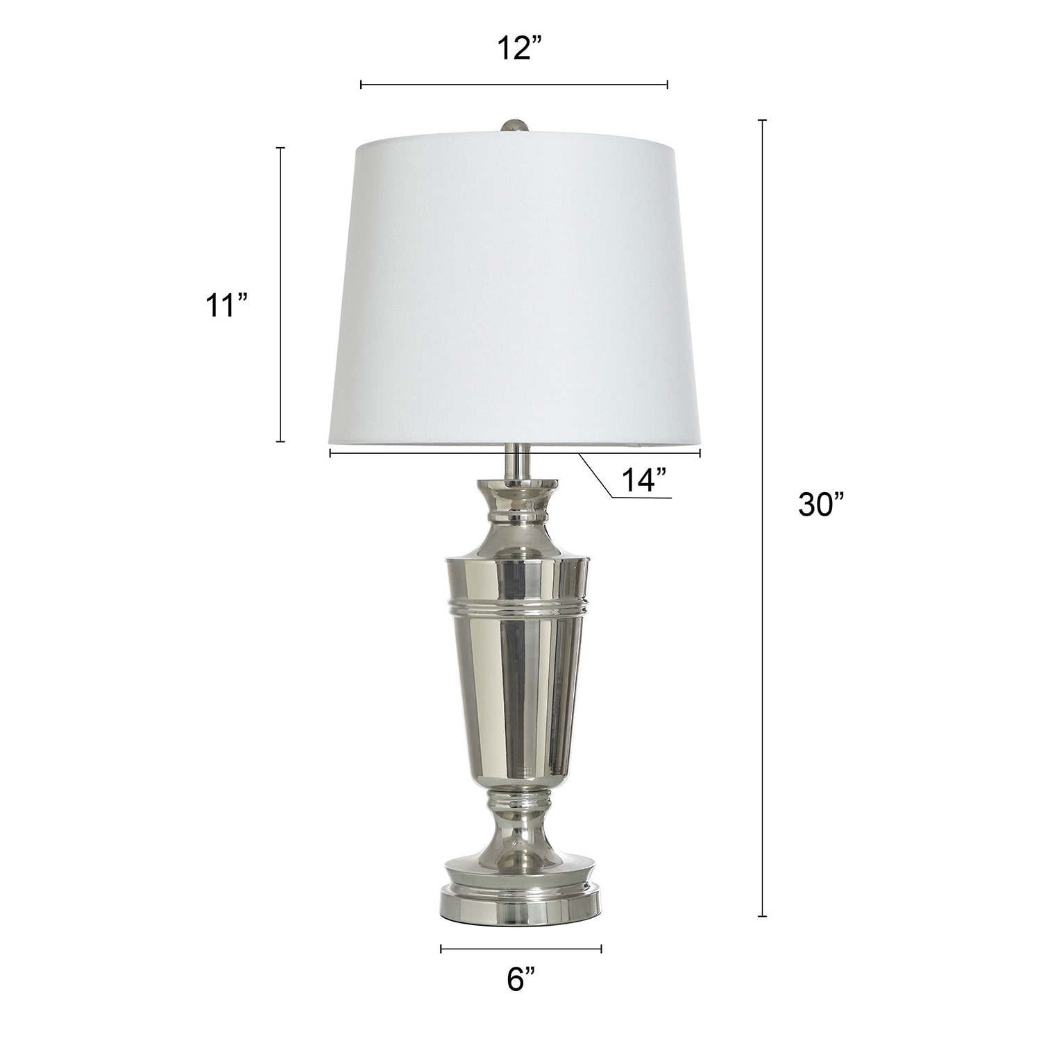 Stylecraft Polished Nickel Urn Steel Table Lamp
