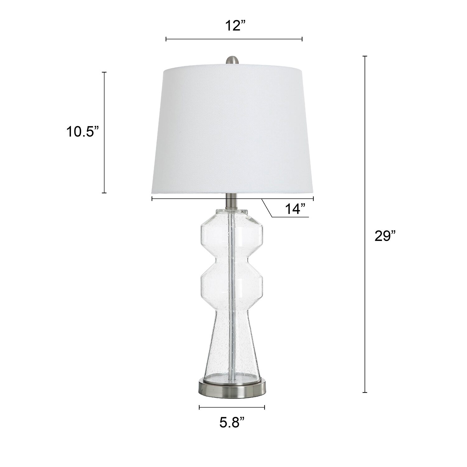 Stylecraft Nova Seeded Glass Table Lamp