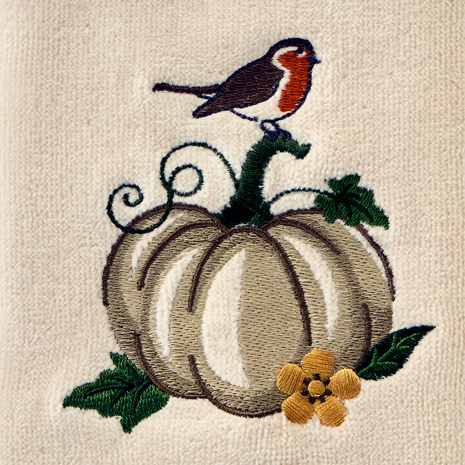 Saturday Knight Robin On Pumpkin 2-pc. Hand Towel