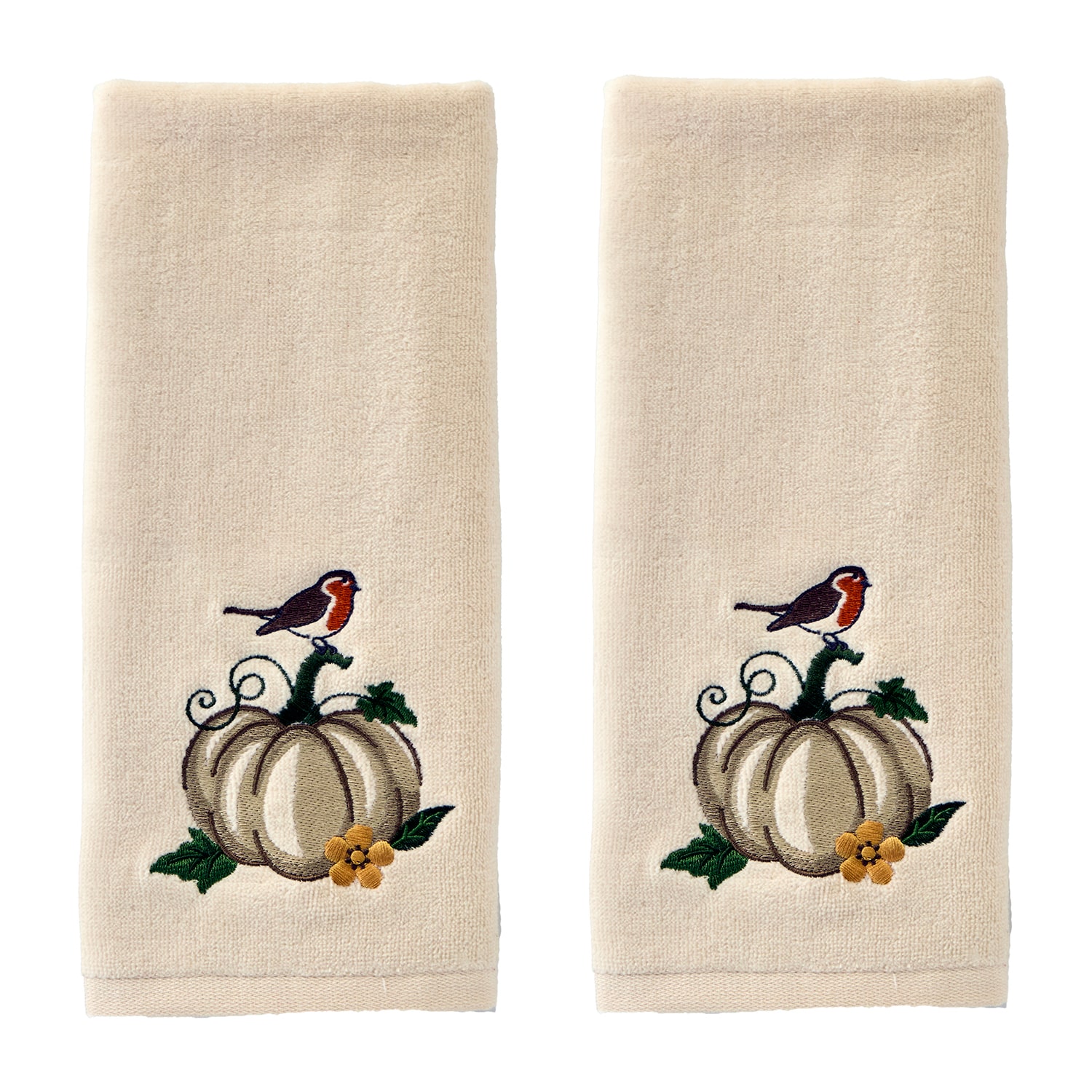 Saturday Knight Robin On Pumpkin 2-pc. Hand Towel