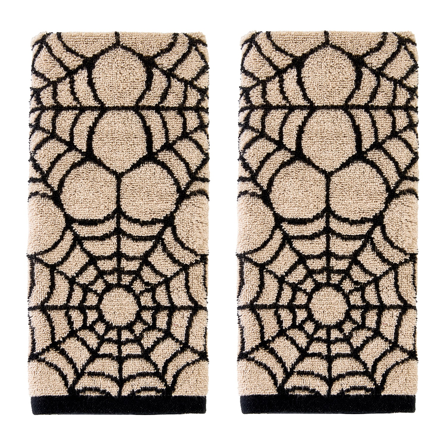 Saturday Knight Spider Webs Tan 2-pc. Hand Towel