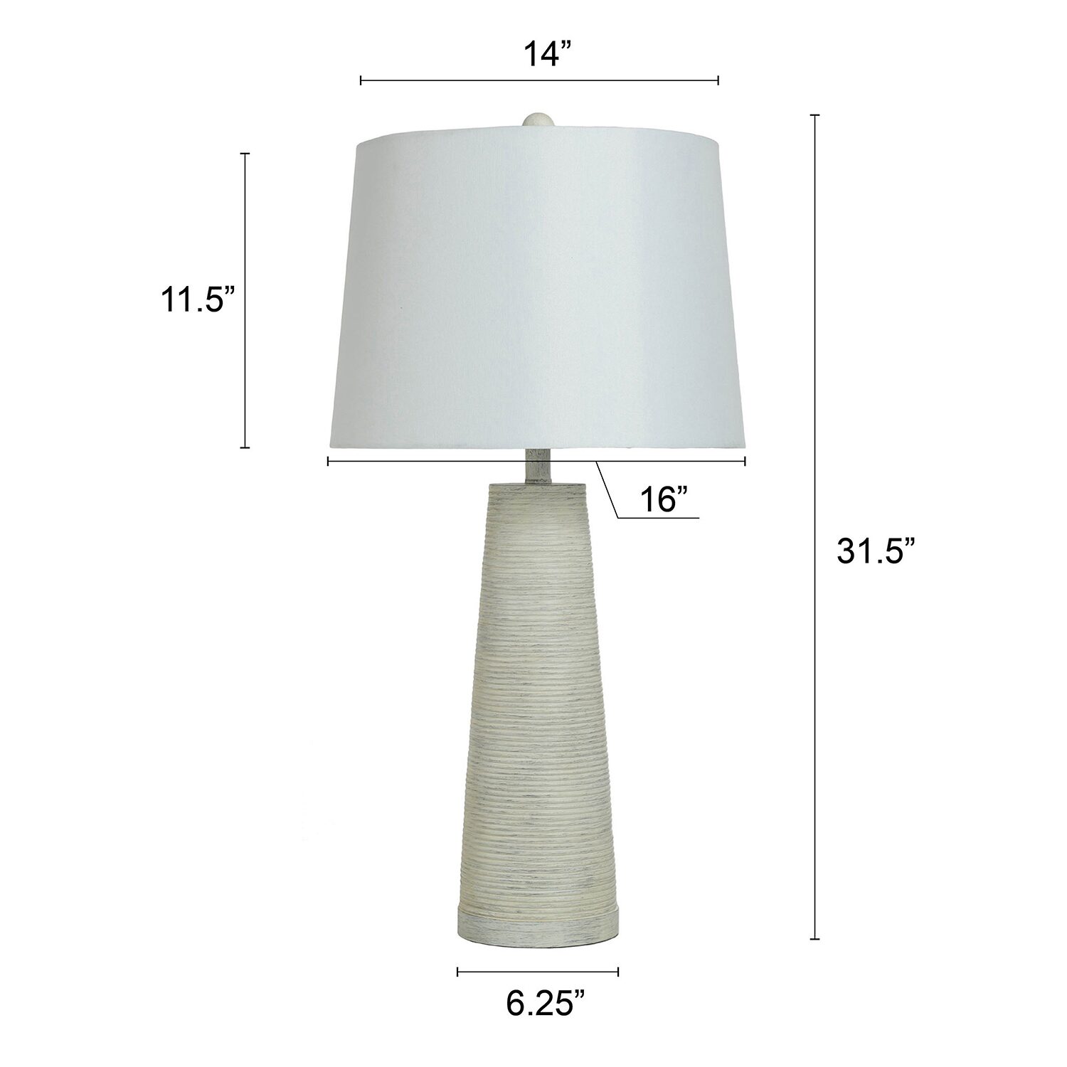 Stylecraft Whitewashed Textured Resin Table Lamp