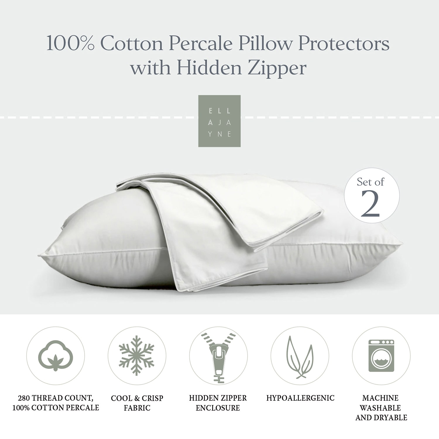 Ella Jayne Cotton Percale Pillow Protector