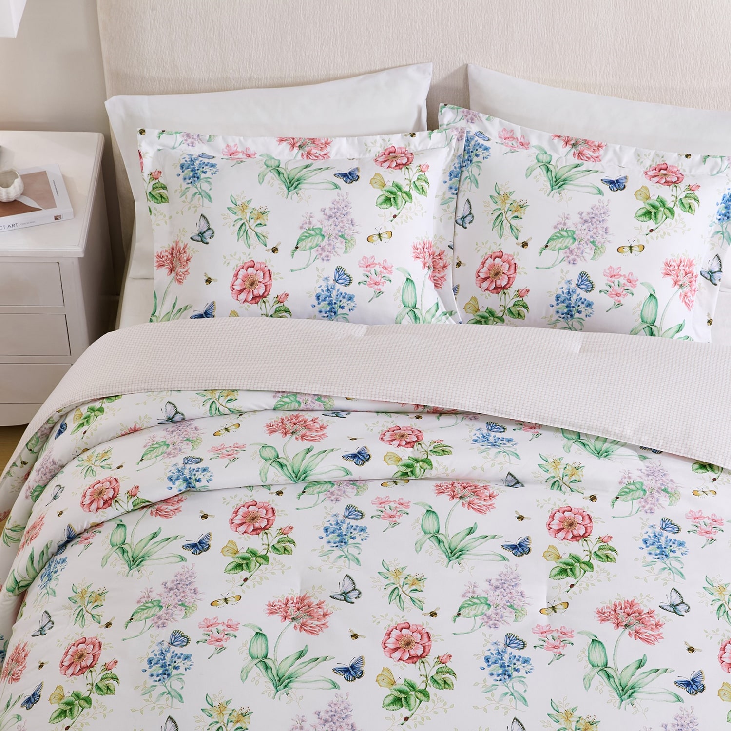 Lenox Printed Reversible Easy Care Down Alternative Comforter Set