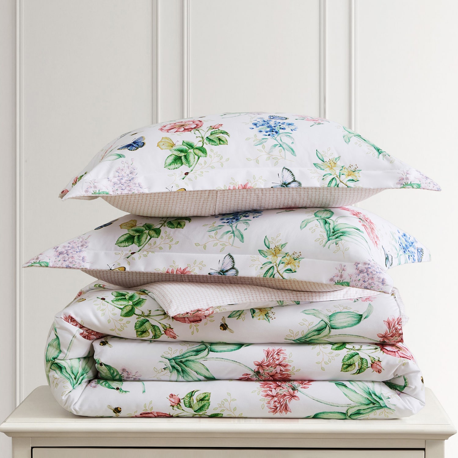Lenox Printed Reversible Easy Care Down Alternative Comforter Set